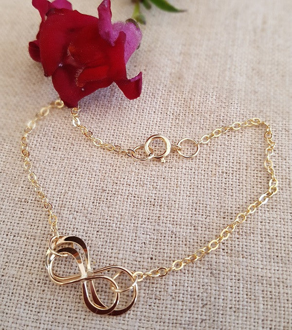 Infinity Bracelet or Anklet with Petite Chain