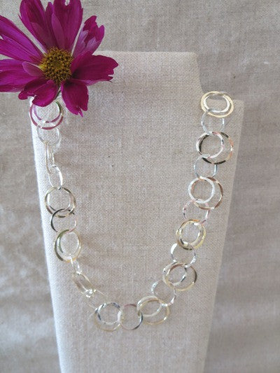 Hand Forged Double Circles Necklace